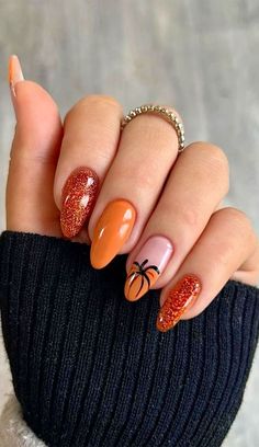 30 November Nail Ideas Pumpkin Spice Nails Fall Nails Rounded Square, Dark Color Nail Ideas, Late Fall Nails, November Nail Art, November Nails Colors, November Nails Fall, Nails Pumpkin, Spice Nails, November Nail