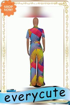 Colorful Print V-neck Loose Jumpsuits Yellow V-neck Sets For Summer, Fitted V-neck Printed Sets, Yellow V-neck Summer Set, Casual Multicolor Party Sets, Fitted Printed V-neck Jumpsuits And Rompers, Chic Multicolor Printed Jumpsuits And Rompers, Chic Multicolor V-neck Jumpsuits And Rompers, Chic Multicolor V-neck Jumpsuit And Romper, Casual Multicolor One-piece Jumpsuit