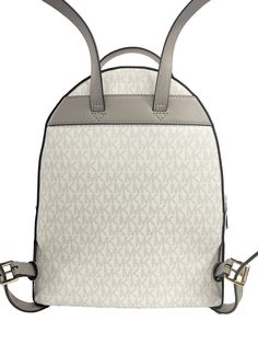 Style: Michael Kors Sheila Medium Vanilla Front Pocket Backpack Bookbag (Optic White) Material: Signature PVC Features: Top Handle, Adjustable Shoulder Straps, Jacquard Lining, Inner Zip and Slip Pockets, Outer Zip Pocket Measures: 9" L x 12.5" H x 5" D Mens Keychains, Mens Travel Bag, Backpack Travel Bag, Backpack Bag, Seychelles, White Material, Sunglass Frames, Leather Accessories, Clutch Handbag