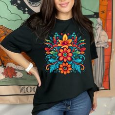 Ojibwe Floral T-shirt, Traditional Native American Flower Shirt, Ojibwe Tshirt, Ojibwe Floral Shirt, Native American Flower Pattern Tee - Etsy Patterned Floral Print Cotton T-shirt, Floral Print Cotton T-shirt, Colorful Bohemian Tops With Graphic Print, Bohemian Multicolor Print Short Sleeve T-shirt, Bohemian Multicolor Tops With Sublimation Print, Casual Patterned Graphic Print T-shirt, Patterned Cotton Short Sleeve T-shirt, Multicolor Floral Print Crew Neck T-shirt, Artistic Printed Crew Neck T-shirt