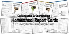 four homeschool report cards with the words homeschool report cards