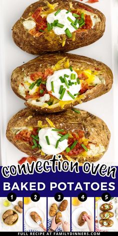 an image of baked potatoes with bacon and sour cream on them for conversation over baked potatoes