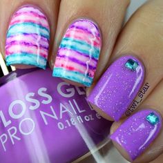 Sharpie Nail Art, Sharpie Nails, Water Color Nails, Manicure Gel, Cute Summer Nails, Cute Nail Art, Nail Art Summer, Cool Nail Designs, Fancy Nails