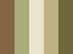 the color palette is brown, green and beige with white stripes on each one side