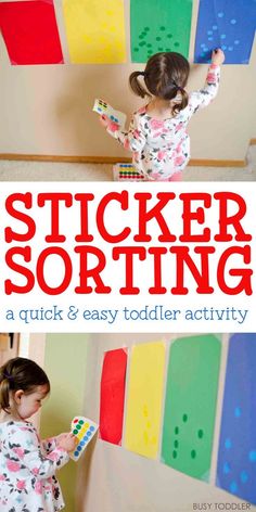 Sticker Sorting Activity: A quick and easy toddler activity! #toddleractivities #kidsactivities #sorting Busy Fingers Activities, Sahm Activities, Preschooler Crafts, Morning Centers, Playing Preschool, Sticker Activities, Sticker Matching, Car Activities