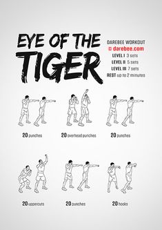 a poster with instructions on how to use the eye of the tiger for strength training