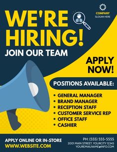 we're hiring join our team to apply for the job and get more information