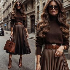 Chic Wear Style Fashion, Luxurious Style Fashion, Pretty Autumn Outfits, Elegant Wear For Women, Chic Autumn Outfits Classy, Office Elegant Outfit, Classic Sophisticated Style, How To Dress Like A Lady, Wear Sweater Over Dress