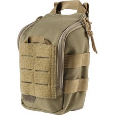 Designed to attach to your vehicle's headrest or any MOLLE or web platform, 5.11®'s UCR IFAK Pouch lets you keep 1-2 blow-out kits or medical essentials within arm's reach. The pouch features a drop-down zippered compartment with a light-colored interior for easy equipment identification, and bungee tie-downs for added stability. it's nice to know you've got it all right there. Ready to go. Dimensions 7" H x 5" L x 3" W | 5.11 Tactical Ucr Ifak Pouch In Sandstone Molle Backpack, Tactical Operator, Tactical Pouches, Tactical Equipment, Tactical Clothing, Tactical Bag, Bug Out Bag, Gear Bag, Tactical Gear