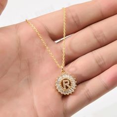 Zircon Crystal Initial Necklace. Each initial pendant is handcrafted. Approx.16" long + extender. Clear Crystal Necklace, Floral Babydoll Top, Diamond Initial Necklace, Name Initials, Say My Name, Initial Pendant Necklace, Initial Pendant, Cz Diamond, Stylish Accessories