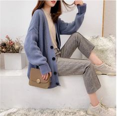 Casual Solid Color Winter Cardigan Sweater – Tomscloth Winter Casual Loungewear Cardigan, Casual Winter Cardigan For Loungewear, Casual Winter Loungewear Cardigan, Casual Relaxed Fit Cardigan For Winter, Casual Relaxed Fit Winter Cardigan, Casual Winter Sweater Coat, Fall Styles, Cardigan Casual, Women Sweaters Winter