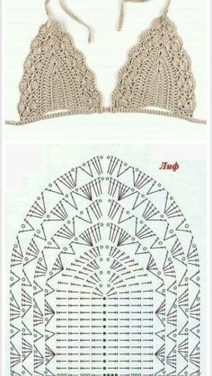 crochet bralet pattern with instructions to make it look like an openwork bra