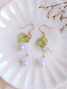 Bell Flower Earrings, Fairytale Costume, Fairycore Earrings, White Lily Of The Valley, Earrings Cottagecore, Cottagecore Earrings, Fairy Earrings, Orchid Earrings, Handmade Fairy