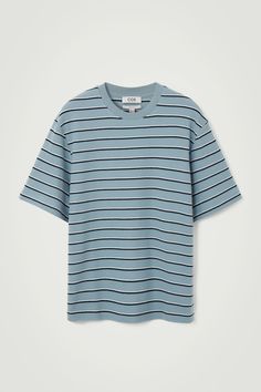 A striped tee is a must in any modern wardrobe. This one is crafted from pure cotton with a tactile bouclé texture and cut for a relaxed fit so it's breezy and comfortable for all-day wear. Wear it with jeans, shorts or pants – just about anything goes. Relaxed fit, 215gsmCrew neckShort sleeves 100% Cotton / Machine wash Back length of size M is 27.99" / Model wears a size M Relaxed Fit Crew Neck T-shirt With Horizontal Stripes, Relaxed Fit Short Sleeve Tops With Horizontal Stripes, Casual Horizontal Stripe Pattern T-shirt For Everyday, Casual Striped T-shirt For Everyday, Striped Cotton Tops With Relaxed Fit, Spring Horizontal Stripe T-shirt For Everyday, Spring Everyday T-shirt With Horizontal Stripes, Spring Horizontal Stripe T-shirt, Spring Everyday Horizontal Stripe T-shirt