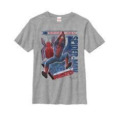 Happy called and he needs you and the Marvel Spider-Man Homecoming Hero Heather Gray T-Shirt to help! Spider-Man swings across this cool gray Spider-Man tee that reads "Spider-Man Neighborhood Hero" in red, blue, and white across the front. Size: L.  Gender: male.  Age Group: adult.  Pattern: graphic. Spider Man Homecoming, Marvel Kids, Boy Tees, Slim Fit Shorts, Marvel Spiderman, Slim Fit Men, Gray Tshirt, Classic Shirt, Heather Gray