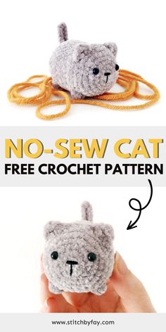 Crochet no-sew amigurumi cat pattern. Amigurumi Cat Free Pattern, Crochet Hack, Quick Crochet Patterns, Crochet Animals Free Patterns, Start Knitting, Scarf Knitting