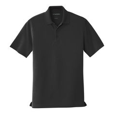 Offering a professional look and comfortable wear, this Port Authority Dry Zone unisex polo shirt is a great choice for any business. Featuring a deep black color, this shirt provides a clean, professional appearance. A great choice for uniforms, this polo shirt maintains a cohesive look amongst your staff. It offers a comfortable standard fit, and it has functional short sleeves to keep fabric out of the way as your staff works. This polo shirt is made of breathable 4.6 oz. 100% double-knit piq Fitted Plain Polo Shirt With Polo Collar, Fitted Plain Polo Shirt, Black Short Sleeve Polo Shirt For Work, Black Cotton Polo Shirt For Work, Basic Plain Collared Polo Shirt, Classic Black Polo Shirt With Collared Neckline, Classic Black Polo Shirt For Work, Fitted Black Polo Shirt With Collared Neckline, Black Polo Shirt For Workwear