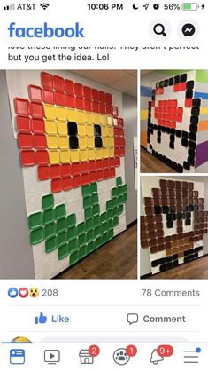 the facebook page shows an image of a face made out of legos and blocks