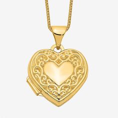 Features: Quick ShipJewelry Closure: Spring Ring ClaspLink Construction: SolidShape: HeartMetal Color: YellowChain Length: 18 InchChain Width: .5 MillimetersPendant Length: 21mmPendant Width: 15mmChain Construction: BoxCare: Wipe CleanMetal: 14k GoldNecklace Type: Locket NecklacesCountry of Origin: Imported Gold Heart Locket, Gold Locket, Heart Locket, Locket Necklace, Heart Of Gold, Spring Rings, Locket, Clothing And Shoes