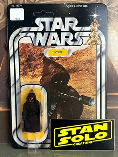 a star wars action figure is shown in the package