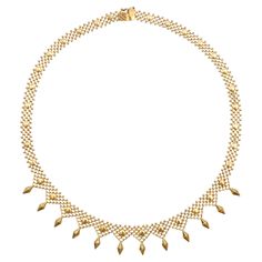 A timeless vintage woven choker chain necklace created in 14 karat gold. The chain of the necklace is beautifully made and represents twelve diamond-shaped figures and small balls on the side of the chain. The links are all nicely put together, which gives this a beautiful woven wickerwork look. On top of the woven links many round-shaped motifs are placed. The duty box clasp ensures that the necklace will stay securely around the neck and is provided with an extra eight clap closure. The neckla Woven Choker, Black And Gold Jewelry, Choker Chain Necklace, Choker Chain, Vintage Choker, Woven Chain, Box Clasp, Gold Choker, Chain Choker Necklace