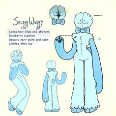 an image of some cartoon characters that are in blue and white outfits, one is wearing a