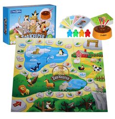 a puzzle board with animals and farm scenes