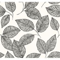 a black and white drawing of leaves