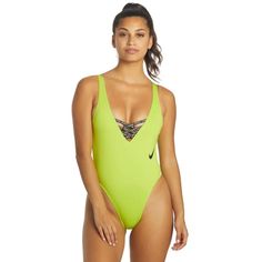 Nike Sneakerkini Women's U-Back One-Piece Swimsuit Atomic Green Size Xl Style Nessc254-312 Nike Summer Pool Bodysuit, Nike Spring Swimwear For Swimming, Nike Swimwear For Spring Swimming, Spring Nike Swimwear For Swimming, Nike Sleeveless Bodysuit For Beach, Nike One Piece Swimsuit, Nike Swim Shorts, Nike Swimsuit, Grey Swimsuit