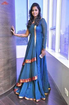 Dresses From Saree, Dresses From Old Sarees, Anarkali Dresses, Anarkali Dress Pattern, Sari Dress, Saree Gown