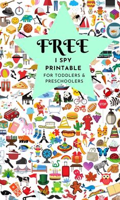 a book cover for free i spy printable pre - schoolers