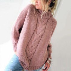 Women's Winter/Autumn Loose Knitted Sweater | Plus Size | ZORKET Loose Turtleneck Sweater, Pullover Mode, Winter Streetwear, Booties Crochet, Trendy Sweaters, Winter Pullover, Thick Sweaters, Collar Designs, Loose Sweater