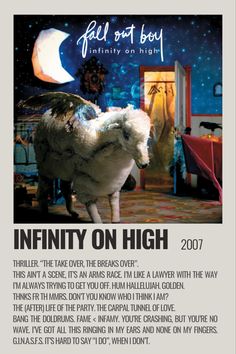 an ad for the film, infinitity on high 2007 with two sheep standing next to each other