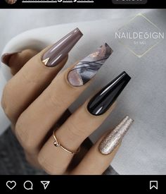 Black Coffin Nail Ideas, Coffin Nail Ideas, Elegant Touch Nails, Black Coffin Nails, Simple Gel Nails, Casual Nails, Pretty Nail Art Designs, Nails Only