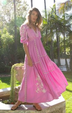 Semi-stitched Maxi Length Embroidered Dress, Designer Semi-stitched Embroidered Maxi Dress, Summer Maxi-length Smocked Dress, Resort Casual Wear, Embroidered Maxi Length Beach Cover-up Dress, Vacation Midi-length Smock Maxi Dress, Embroidered Maxi Dress, Embroidered Clothes, One Piece Dress