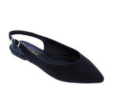 Emerson Black Slingback Flats - The Shoe Trunk Black Slingback Flats, Slingback Flats, Outfit Black, Black Flats, Sling Backs, What To Wear, Loafers, Slip On, Buckle