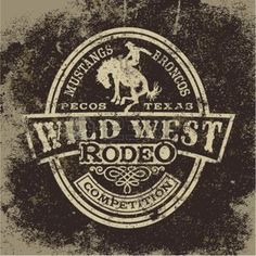 the wild west rodeo logo on an old grungy background