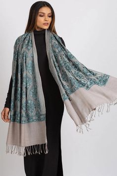 Our Surani Embroidered Shawl features fine embroidery on a soft blend of 80% wool and 20% polyester. This classically beautiful shawl showcases the intricate embroidery traditions of Northern India in stunning jewel tones on a silver base. Fine Embroidery, Embroidered Shawl, Fair Trade Clothing, Gardening Outfit, Intricate Embroidery, Childrens Room Decor, Indian Design, Jewel Tones, New Instagram