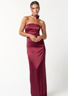 Red dress, long red dress Wine Red Bridesmaid Dresses Silk, Red Strapless Maxi Dress, Satin Tube Dress, Wine Red Bridesmaid Dresses, Red Tube Dress, Burgundy Long Dress, Maroon Dresses, Wine Colored Dress, Tube Maxi Dress