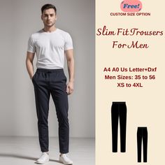 Men's Slim Fit Pants Sewing Pattern, Men's Pants Pattern, Men's Summer Pants, Pants Trousers PDF Sewing, Men Size: 35 to 56 XS-4XL: Standard Sizes ;35, 36,37, 38,39, 40,42,44,46, 50, 52, 56 These patterns are suitable for A0- A4, and US Letter size papers. As soon as your payment is processed, you will automatically receive download links for the pattern files. *PLEASE NOTE that you will only be able to download the files from a computer; they will not work on a phone or iPad.* This is a digital Men Pants Pattern Trousers, Men Pants Pattern, Mens Summer Pants, Sewing Men, Elastic Waist Trousers, Slim Fit Pants Men, Pants Sewing, Pants Sewing Pattern, Trousers Pants