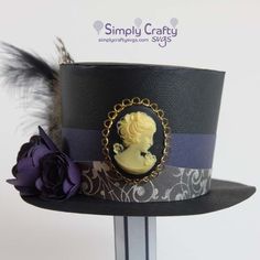 3D Victorian Top Hat Christmas Cubicle, Victorian Top, Rolled Flowers, Victorian Hats, Hat Stand, Glitter Glue, Small Gift Boxes, Cubicle, American Crafts