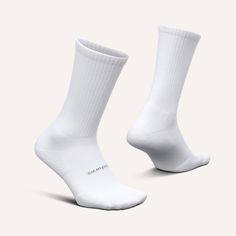 High Performance socks are superior to conventional socks because of their seamless toe, moisture wicking fibers and snug fit. Power bands of Lycra hug your entire foot for maximum support. This snug, supportive fit eliminates movement to prevent blisters. High density cushioning provides extra protection in high impact areas. iWick® fibers wick moisture to keep feet cool and dry, while providing superior durability. Mesh construction on top of the sock provides ventilation for added breathabili Prevent Blisters, Designer Socks, Black Media, Socks Women, Crew Socks, Rubber Rain Boots, Snug Fit, Density, High Performance