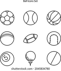 a set of different types of sports balls