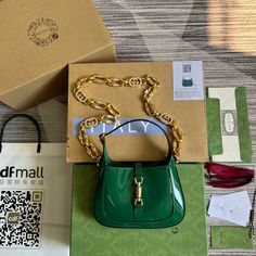 ELE - GGG Bags - 352 Green Chanel Bag, Gucci Mini Jackie, Shades Of White, Mini Shoulder Bag, Black Patent Leather, Satchel Bags, Wallet Case, Gucci Bag, Evening Bags