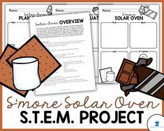 In this STEM project, children learn about solar energy as they create solar ovens to make s'mores in them. Children can create a solar oven with help or design and create one completely on their own! This Resource Includes: 1. Hot to set-up and use directions 2. Solar Oven Overview 3. Book and Video Recommendations 4. Suggest Supply List 5. Detailed Instructions for Indirect and Direct Designs 6. Three Different Recording Sheets Middle School Projects, Watercolor Classroom, Science Technology Engineering Math, Preschool Stem, Solar Oven, 2d And 3d Shapes, Shape Posters, Solar Projects, Solar Generator