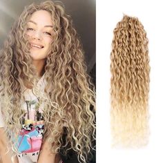 6 　 24" Messy Afro Curly Loose Water Wave braids Synthetic Crochet  Hair Extensions   Description: 1) Material:  Heat Resistant Synthetic Fiber 2) Length : 24" (55cm) 3) Weight : 100g (approx) per bundle. 4) High quality & Softer than Regular Fibers, Easy to braid,  Brushable, Super light, Tangle free, Hot water to use Shipping  time: Items will be shipped within 1  business days upon receipt of your payment. Items shipped from China using  Airmail, reach most of the countries within 10 to 20 bu Messy Afro, Wave Braids, Crochet Hair Braids, Curly Crochet Hair, Wave Crochet, Braiding Hair Extensions, Curly Crochet Hair Styles, Crochet Hair Extensions, Synthetic Dreadlocks