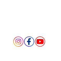 three different colored circles with the words facebook and instagram on them, in front of a white background