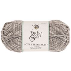 baby bee soft's sleep baby yarn in grey, with white lettering on the front