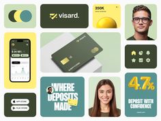 a collage of various credit cards with people's faces and numbers on them