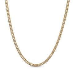 A sophisticated update to a timeless look, this diamond-cut Cuban curb chain necklace from the Made in Italy Collection is sure to become his favorite go-to accessory. Crafted in 10K two-toned gold This 3.0mm-wide design showcases classic curb links in yellow gold shimmering with diamond-cut white gold details. Great worn solo or styled with other chains, necklaces and pendants This 20.0-inch necklace secures with a lobster claw clasp. Classic Cuban Link Necklace With Box Chain, Classic Cuban Link Chain Necklace For Formal Occasions, Classic Cuban Link Necklace For Formal Occasions, Classic Gold Cuban Link Chain Necklace, Classic Formal Cuban Link Necklace With Figaro Chain, Tarnish Resistant Cuban Link Necklace For Formal Occasions, Tarnish Resistant Cuban Link Necklace For Formal Events, Classic Cuban Link Oval Chain Necklace, Classic 14k Gold Cuban Link Necklace With Oval Links